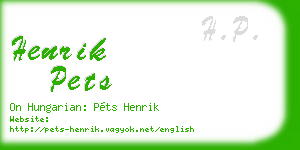 henrik pets business card